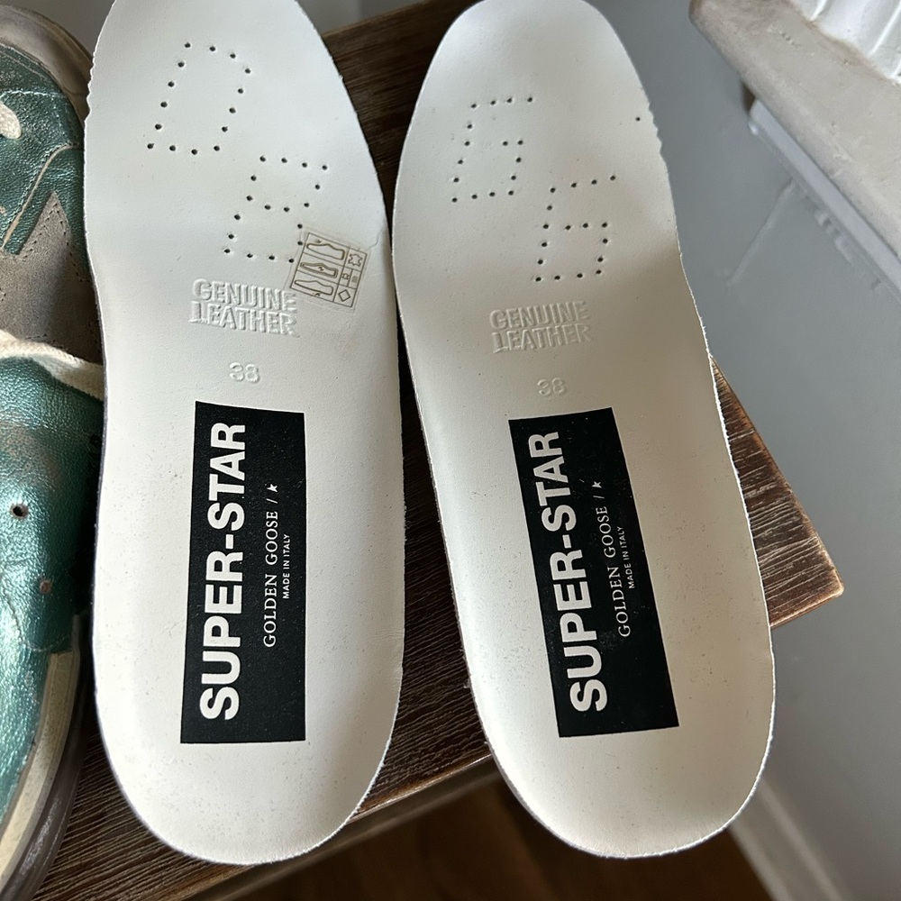 Golden Goose Shoes Sneakers Superstar metallic vintage mint teal like new - Picture 10 of 13